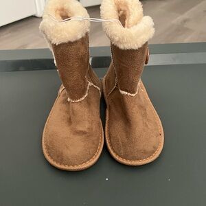 Cozy Tan Suede Baby Boots